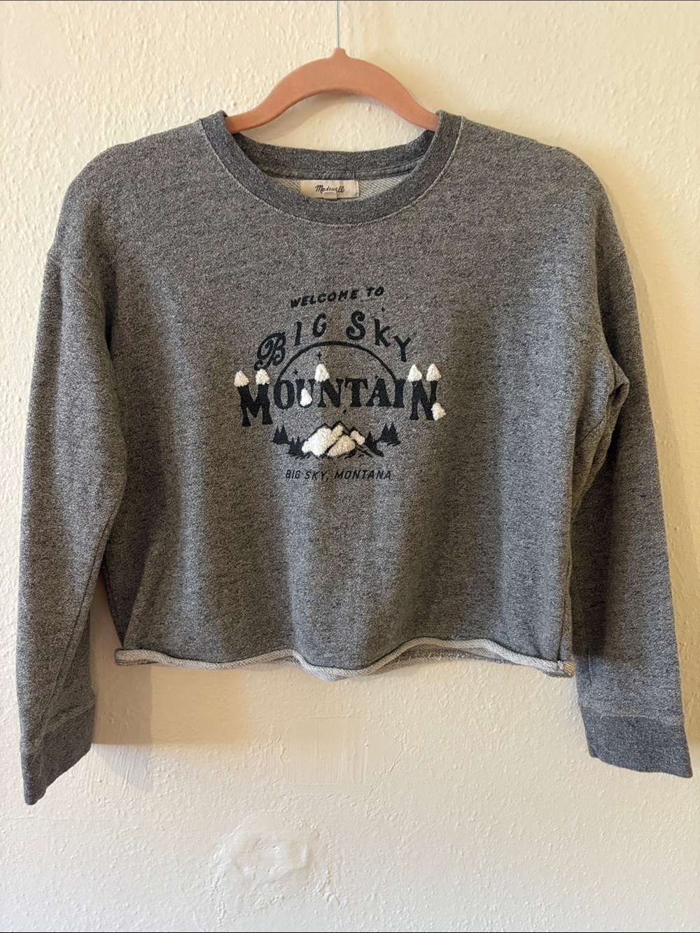 Madewell Gray 'Big Sky Mountain' Crewneck Sweater
